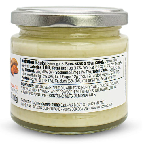 Campo D'Oro, Almond Butter Sweet Cream Spread 6.35 oz