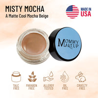Misty Mocha Any Wear Creme - A Waterproof Multi-tasking creme to powder product for eyes, cheeks & lips. Can be worn anywhere Mommy Makeup