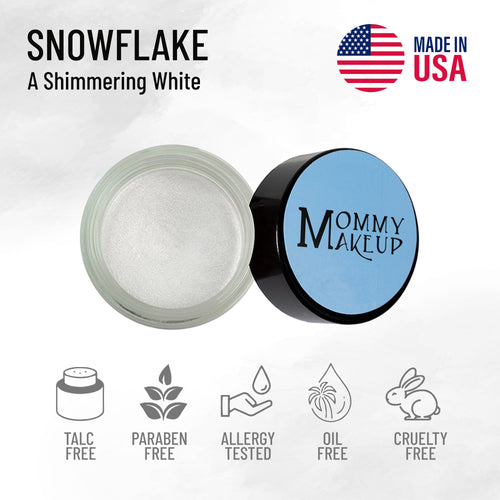Snowflake Any Wear Creme - A Waterproof Multi-tasking creme to powder product for eyes, cheeks & lips. Can be worn anywhere Mommy Makeup