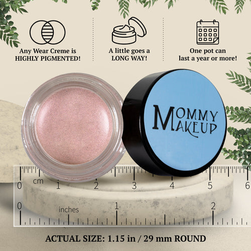 Pink Icing Any Wear Creme - A Waterproof Multi-tasking creme to powder product for eyes, cheeks & lips. Can be worn anywhere Mommy Makeup
