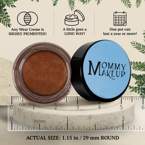 Hot Fudge Any Wear Creme - A Waterproof Multi-tasking creme to powder product for eyes, cheeks & lips. Can be worn anywhere