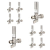 10 Pcs 1/4 Turn Stop Straight Valve, 1/2" Nominal (5/8" OD) Compression x 3/8" OD With Stainless Steel Water Hammer Arrestor Chrome Plated Brass