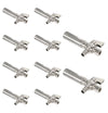 10 Pcs 1/4 Turn Stop Angle Valve, 1/2" Barb Crimp PEX x 3/8" OD With Stainless Steel Water Hammer Arrestor, Chrome Plated Brass