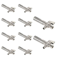 10 Pcs 1/4 Turn Stop Angle Valve, 1/2" Barb Crimp PEX x 3/8" OD With Stainless Steel Water Hammer Arrestor, Chrome Plated Brass