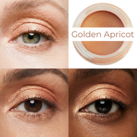 Golden Apricot Any Wear Creme - A Waterproof Multi-tasking creme to powder product for eyes, cheeks & lips. Can be worn anywhere