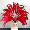 Red Feather Showgirl Headdress