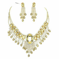Rhinestone Water Drop Necklace Set