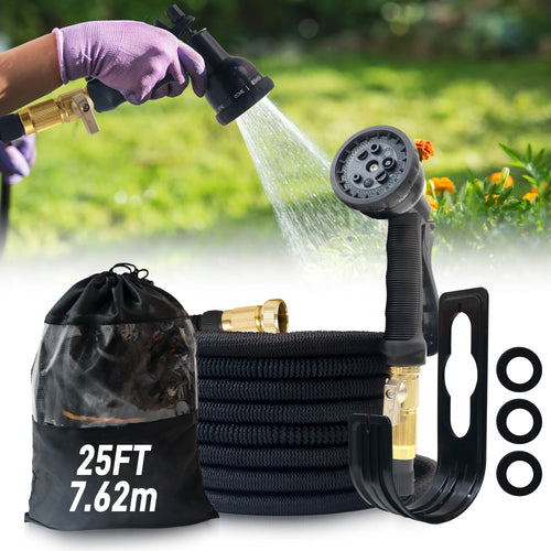 100ft Expandable Garden Hose With Nozzle, Lightweight & Durable, No-Kink Flexible Hose For Car Washing, Outdoor Watering