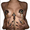 Sexy Tassel Color Crystal Chest Chain Necklace Women Bikini Accessories Sparkling Rhinestone Bra Body Chain Beach Charm Lingerie