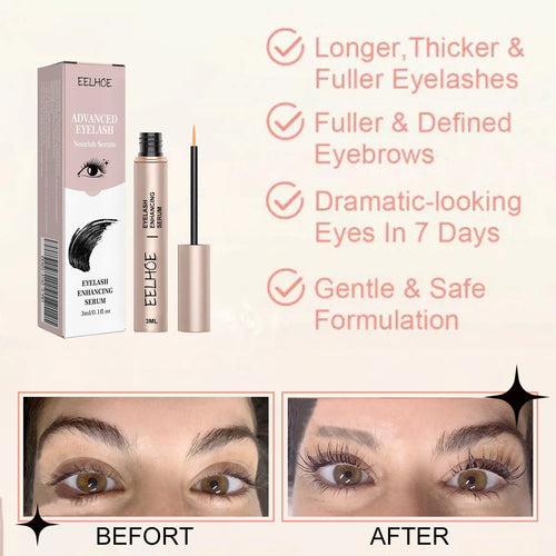 Eelhoe 3ml Eyelash Growth Serum Strengthen Eye Lash Curl Lengthening Makeup Enhancer  Lash Eyebrow Fuller Thicken Eyelash Serum
