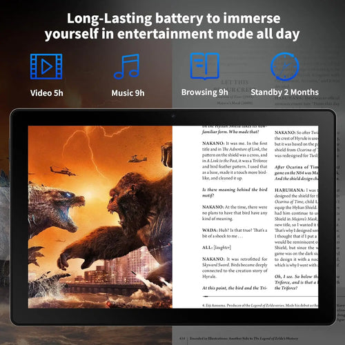 A10L 10 Inch Android Tablet 12GB RAM 64GB ROM IPS HD Touch Screen with Keyboard Case Mouse Stylus - 8 in 1 Tablet Kit