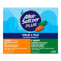 Alka-Seltzer Plus Maximum Strength Cold & Flu Day & Night Liquid Gels – 20 Count