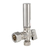 10 Pcs 1/4 Turn Stop Angle Valve, 1/2" Nominal (5/8" OD) Compression x 3/8" OD With Stainless Steel Water Hammer Arrestor, Chrome Plated Brass
