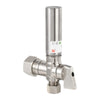 10 Pcs 1/4 Turn Stop Angle Valve, 1/2" Nominal (5/8" OD) Compression x 3/8" OD With Stainless Steel Water Hammer Arrestor, Chrome Plated Brass