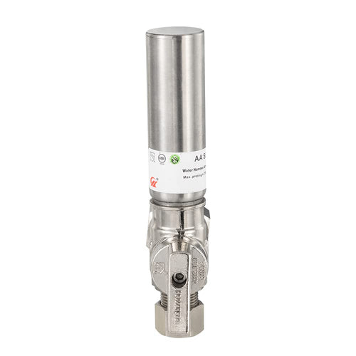 10 Pcs 1/4 Turn Stop Angle Valve, 1/2" Nominal (5/8" OD) Compression x 3/8" OD With Stainless Steel Water Hammer Arrestor, Chrome Plated Brass