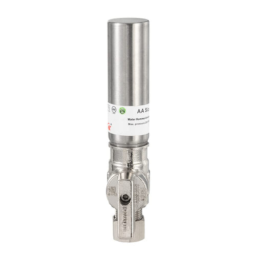 1/4 Turn PEX-A Cold Expansion Stop Angle Valve, 1/2" PEX Expansion x 3/8" OD With Stainless Steel Water Hammer Arrestor, Chrome Plated Brass Plumbingsell