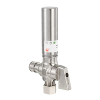 1/4 Turn PEX-A Cold Expansion Stop Angle Valve, 1/2" PEX Expansion x 3/8" OD With Stainless Steel Water Hammer Arrestor, Chrome Plated Brass Plumbingsell