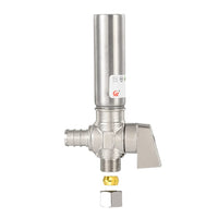 1/4 Turn Stop Angle Valve, 1/2" Barb Crimp PEX x 3/8" OD With Stainless Steel Water Hammer Arrestor, Chrome Plated Brass Plumbingsell