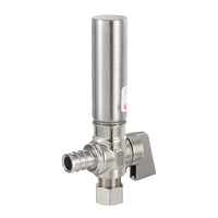10 Pcs 1/4 Turn Stop Angle Valve, 1/2" Barb Crimp PEX x 3/8" OD With Stainless Steel Water Hammer Arrestor, Chrome Plated Brass