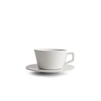 12oz Large Latte Cup & Saucer - White