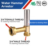 10 Pcs 3/4" Swivel FHT x 3/4" MHT Water Hammer Arrestor Tee for Washing Machine, Stainless Steel