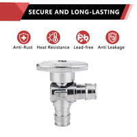 1/2" x 1/2" PEX Expansion Angle Stop Valve, 1/4 Turn (Lead Free) Plumbingsell