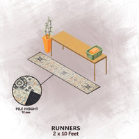 Premium Hand-Tufted Rug Made of 100% Wool  - Anglian Court - 2x10 Feet