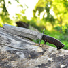 Damascus Steel Antique Bowie Knife for Sale – 13" with Damascus Steel Guard and Rosewood Handle, Includes Leather Sheath