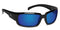 Polarized Amber with Blue Mirror / No Bifocal/Reader (Plano) ($90) / Glossy Black