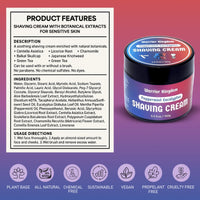 WhollyKaw Warrior Kingdom Luxury Shaving Cream - Peppermint Eucalyptus
