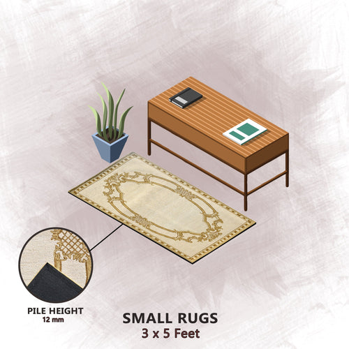 Premium Hand-Tufted Rug Made of 100% Wool  - Augustan Gold - 3x5 Feet