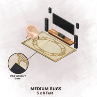Premium Hand-Tufted Rug Made of 100% Wool  - Augustan Gold - 5x8 Feet