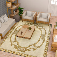 Premium Hand-Tufted Rug Made of 100% Wool  - Augustan Gold - 9x12 Feet