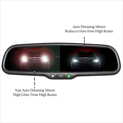 Master Tailgaters 10.5" Rear View Mirror with 4.3" LCD Screen + Dimming + Adjustable Guide Lines + Compass & Temperature | Rearview Universal Fit | Auto Adjusting Brightness LCD | Anti Glare | Original Mirror Replacement