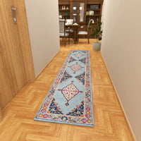 Premium Hand-Tufted Rug Made of 100% Wool  - Aydin Sky - 2x8 Feet