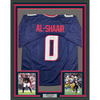 Framed Autographed/Signed Azeez Al Shaair 35x39 Houston Blue Football Jersey Beckett BAS COA