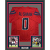 Framed Autographed/Signed Azeez Al Shaair 35x39 Houston Red Football Jersey Beckett BAS COA