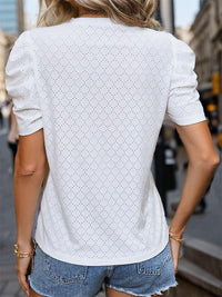 Effortless Chic Bubble Sleeve Top - Stylish and Trendy Blouse for Women