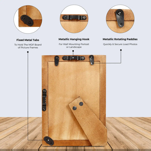 Picture Frame Deco Sunburst Collection Resin & Brass Inlay Classic Finish – 3 sizes(Pack of 2)