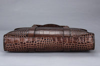 Exotic Croco Leather Laptop Bag - Luxury Genuine Cowhide for Stylish Women