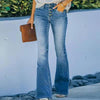High Waist Designer Stretch Jeans – Trendy Flared Denim for Cowgirls