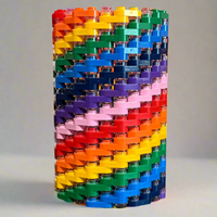 Rainbow Modular Vase – Built with Major Brand-Compatible Bricks