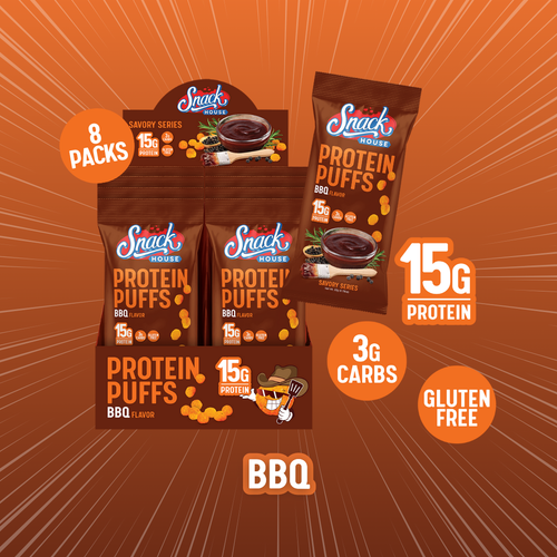 Carolina BBQ Protein Puffs Single Serving - 8-Pack Box