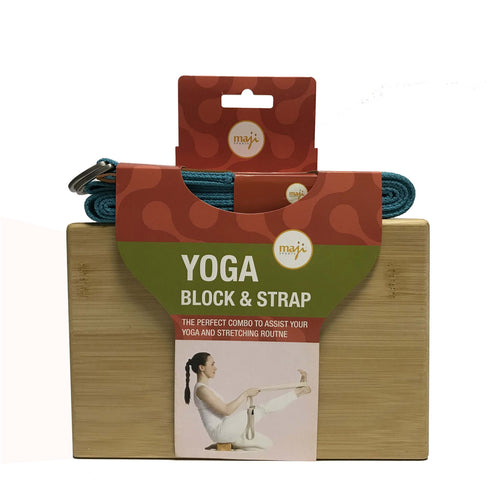Bamboo Yoga Block & Strap Combo