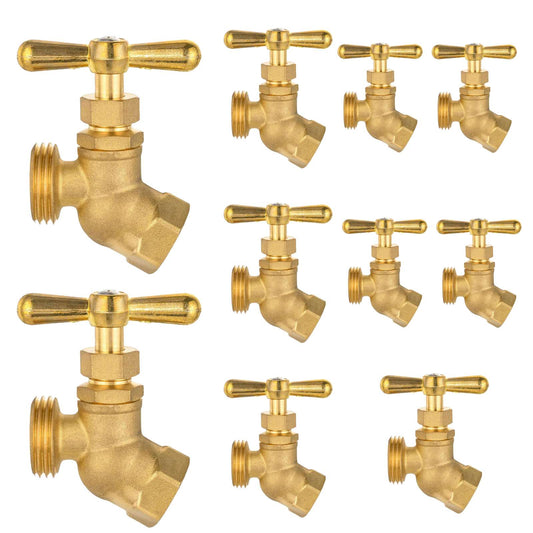 10 Pcs Heavy Duty 1/2" FIP x 3/4" MHT No-Kink Hose Bibb (Lead Free) Plumbingsell