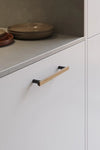 Black and Oak Wood "Bis" Cabinet Knob and Drawer Handle Euro • Knobs