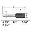 BOSCH 85225MC 3/8 In. x 1 In. Carbide Tipped 2-Flute Straight Bit (Router Bit)