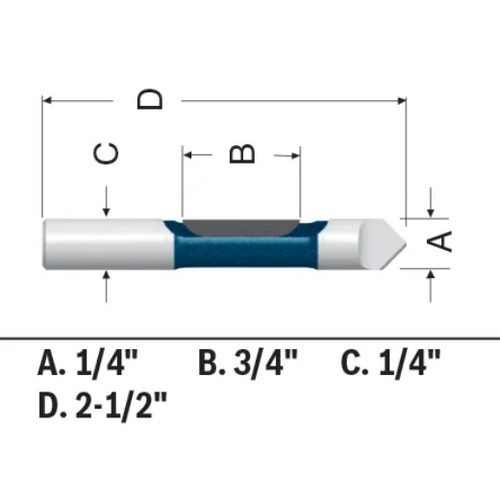 BOSCH 85244MC 1/4 In. x 3/4 In. Carbide-Tipped Single-Flute Pilot Panel Concave Router Bit