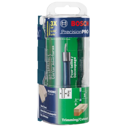 BOSCH 85245MC 3/8 In. x 1 In. Carbide-Tipped Single-Flute Pilot Panel Concave Router Bit