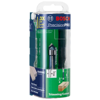 BOSCH 85245SMC 3/8 In. x 1 In. Carbide-Tipped Single-Flute Shear Angle Pilot Panel Router Bit